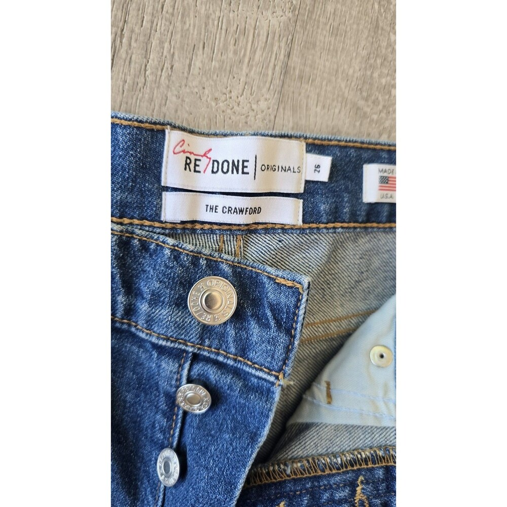 The Crawford Cindy Re/Done Originals Jeans Womens Size 26 Denim Button Fly USA - Picture 3 of 16